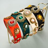 Vintage Style Geometric Cloth Inlay Rhinestones Hair Band 1 Piece main image 1