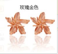 Simple Metallic Flower Three-dimensional Metal Petal Petal Earrings For Women Wholesales Yiwu De Moda Suppliers China sku image 1