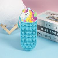 Creative Decompression Silicone Student Fashion Unicorn Pen Case sku image 10