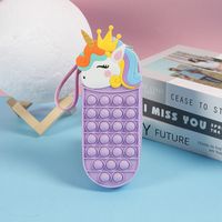 Creative Decompression Silicone Student Fashion Unicorn Pen Case sku image 6