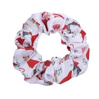 Cute Christmas Tree Santa Claus Elk Cloth Printing Hair Tie 1 Piece sku image 2