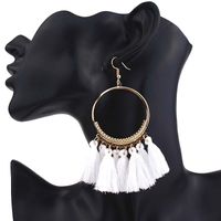 Ethnic Style Round Alloy Wax Line Tassel Women's Drop Earrings 1 Pair sku image 1