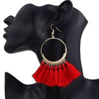 Ethnic Style Round Alloy Wax Line Tassel Women's Drop Earrings 1 Pair sku image 3