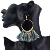 Ethnic Style Round Alloy Wax Line Tassel Women's Drop Earrings 1 Pair sku image 13