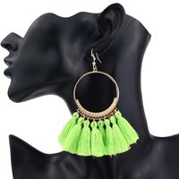 Ethnic Style Round Alloy Wax Line Tassel Women's Drop Earrings 1 Pair sku image 12