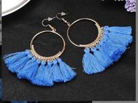Ethnic Style Round Alloy Wax Line Tassel Women's Drop Earrings 1 Pair sku image 14