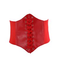 Fashion Solid Color Pu Leather Women's Corset Belts sku image 1