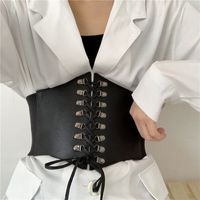 Fashion Solid Color Pu Leather Alloy Women's Corset Belts main image 6