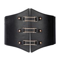 Fashion Solid Color Pu Leather Alloy Women's Corset Belts main image 4