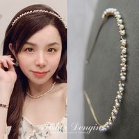 Fashion Flower Alloy Plating Inlay Artificial Gemstones Hair Band 1 Piece sku image 19