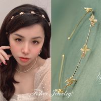Fashion Flower Alloy Plating Inlay Artificial Gemstones Hair Band 1 Piece sku image 13