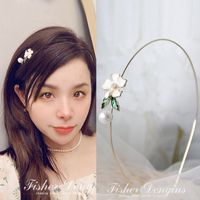 Fashion Flower Alloy Plating Inlay Artificial Gemstones Hair Band 1 Piece sku image 2