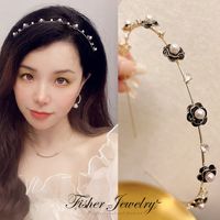 Fashion Flower Alloy Plating Inlay Artificial Gemstones Hair Band 1 Piece sku image 33
