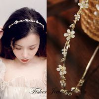 Fashion Flower Alloy Plating Inlay Artificial Gemstones Hair Band 1 Piece sku image 32