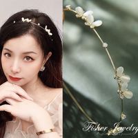Fashion Flower Alloy Plating Inlay Artificial Gemstones Hair Band 1 Piece sku image 29