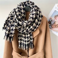 Women's Fashion Houndstooth Polyester Scarf main image 1