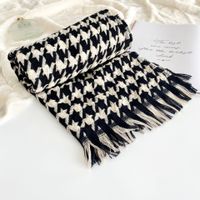Women's Fashion Houndstooth Polyester Scarf sku image 1