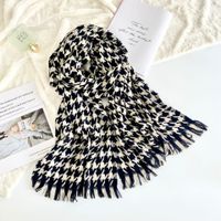 Women's Fashion Houndstooth Polyester Scarf main image 3