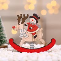 Christmas Cute Santa Claus Snowman Elk Wood Party Ornaments 1 Piece sku image 2