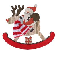 Christmas Cute Santa Claus Snowman Elk Wood Party Ornaments 1 Piece main image 5