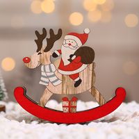 Christmas Cute Santa Claus Snowman Elk Wood Party Ornaments 1 Piece sku image 1