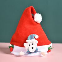 Noël Style De Bande Dessinée Mignon Ours Bonhomme De Neige Chiffon Intérieur Réunion De Famille Chapeau De Noël sku image 4