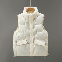 Fashion Solid Color Polyester Zipper Coat Vest sku image 1