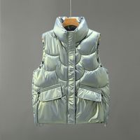 Fashion Solid Color Polyester Zipper Coat Vest main image 4