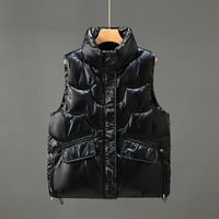 Fashion Solid Color Polyester Zipper Coat Vest sku image 10