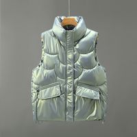 Fashion Solid Color Polyester Zipper Coat Vest sku image 14