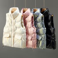 Fashion Solid Color Polyester Zipper Coat Vest main image 6