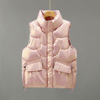 Fashion Solid Color Polyester Zipper Coat Vest main image 2