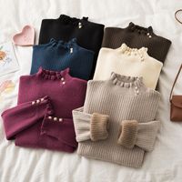 Women's Sweater Long Sleeve Sweaters & Cardigans Patchwork Casual Solid Color main image 1