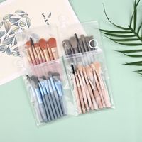 Fashion Grey Pink Blue Artificial Fiber Plastic Handle Makeup Brushes 8 Pieces main image 4