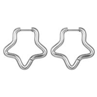 Fashion Pentagram Stainless Steel Plating Hoop Earrings 1 Pair sku image 5