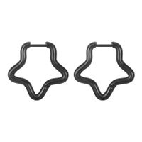 Fashion Pentagram Stainless Steel Plating Hoop Earrings 1 Pair main image 2