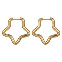 Fashion Pentagram Stainless Steel Plating Hoop Earrings 1 Pair sku image 6