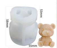 Cute Bear Silica Gel Aromatherapy Candle Plaster Silicone Mold 1 Piece sku image 3