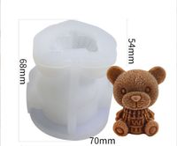 Cute Bear Silica Gel Aromatherapy Candle Plaster Silicone Mold 1 Piece sku image 6