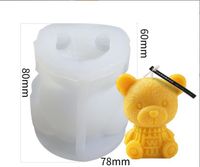 Cute Bear Silica Gel Aromatherapy Candle Plaster Silicone Mold 1 Piece sku image 8