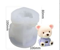 Cute Bear Silica Gel Aromatherapy Candle Plaster Silicone Mold 1 Piece sku image 12