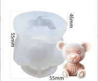 Cute Bear Silica Gel Aromatherapy Candle Plaster Silicone Mold 1 Piece sku image 5