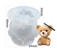 Cute Bear Silica Gel Aromatherapy Candle Plaster Silicone Mold 1 Piece sku image 7