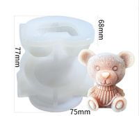 Cute Bear Silica Gel Aromatherapy Candle Plaster Silicone Mold 1 Piece sku image 9