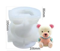 Cute Bear Silica Gel Aromatherapy Candle Plaster Silicone Mold 1 Piece sku image 11