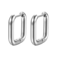 Einfacher Stil Quadrat Titan Stahl Überzug Ohrringe 1 Paar main image 2