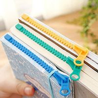 Creative Cartoon Plastic Book Holder Solid Zipper Bookmark main image 4