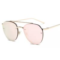 Fashion Solid Color Pc Round Frame Frameless Women's Sunglasses main image 3