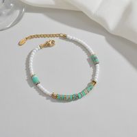 Simple Style Color Block Stainless Steel Beaded Natural Stone Women's Bracelets 1 Piece main image 1