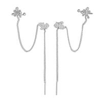 Fashion Butterfly Brass Earrings Tassel Zircon Copper Earrings sku image 6